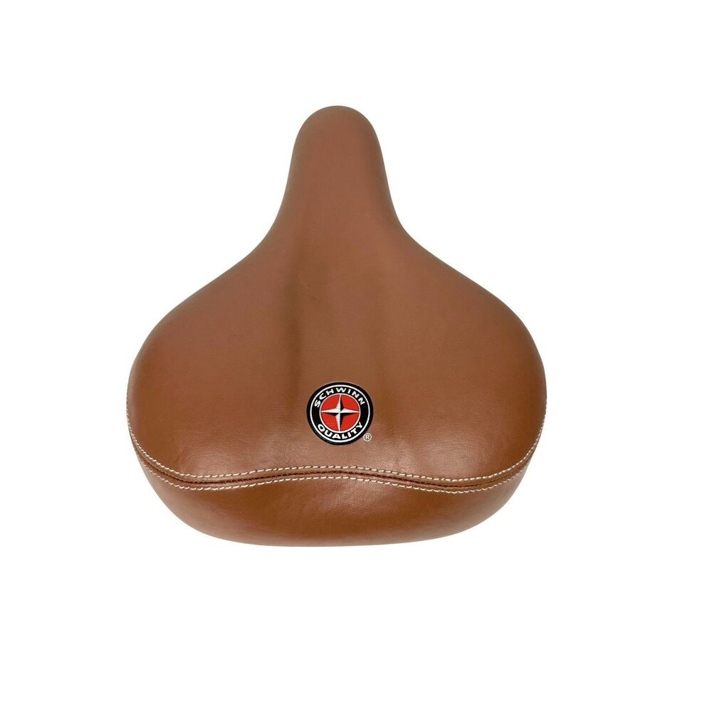 NEW SCHWINN Cruiser Comfort Style Unisex Women’s Saddle Seat Brown White Stitch